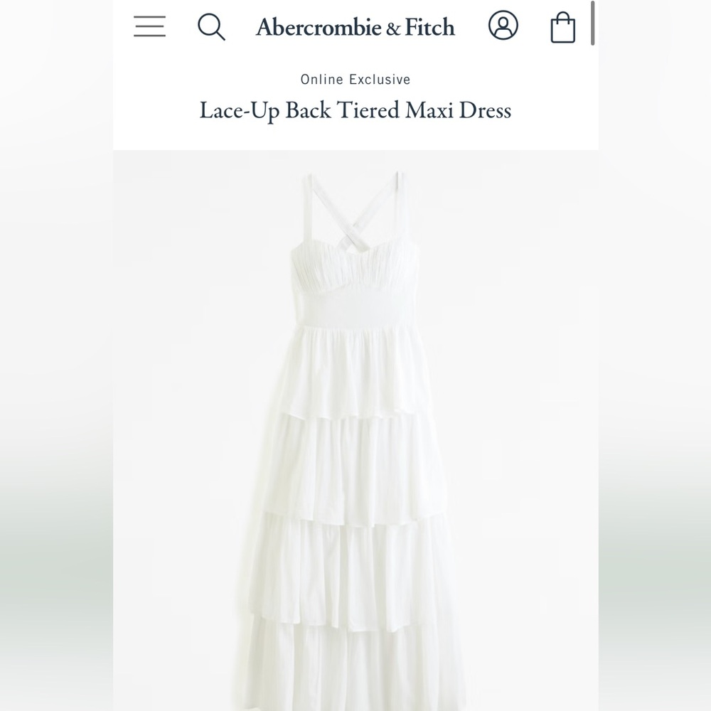 Abercrombie Lace-Up Back Tiered Maxi Dress